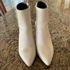 Rachel Zoe Cream Pointed-Toe Ankle Boots